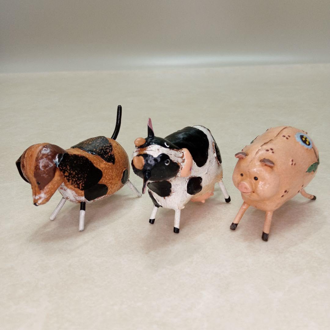 Amazon.co.jp: ブリキ細工 ミニチュア 犬 牛 豚 いぬ うし ぶた : おもちゃ